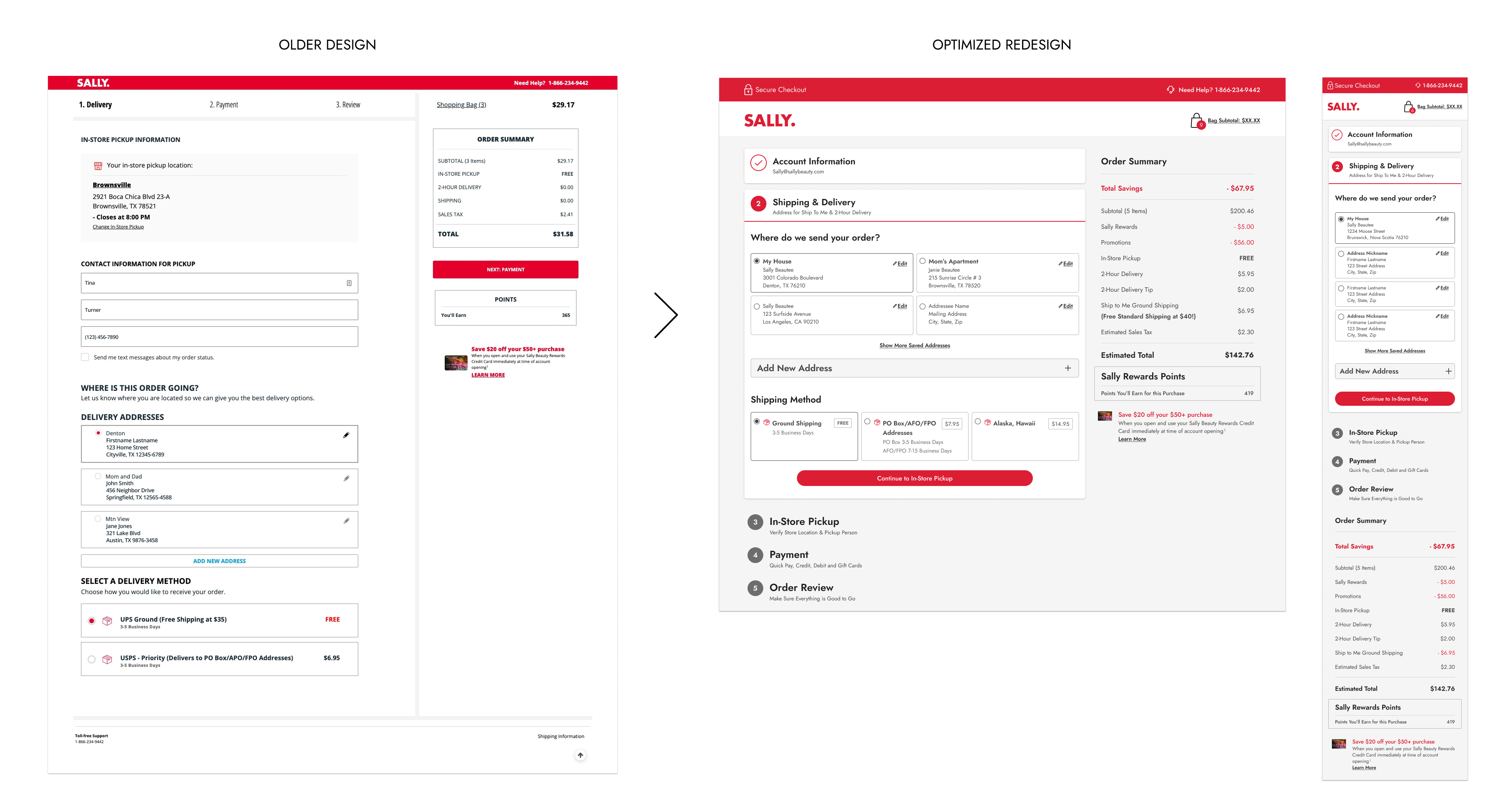 Logged-in checkout address
