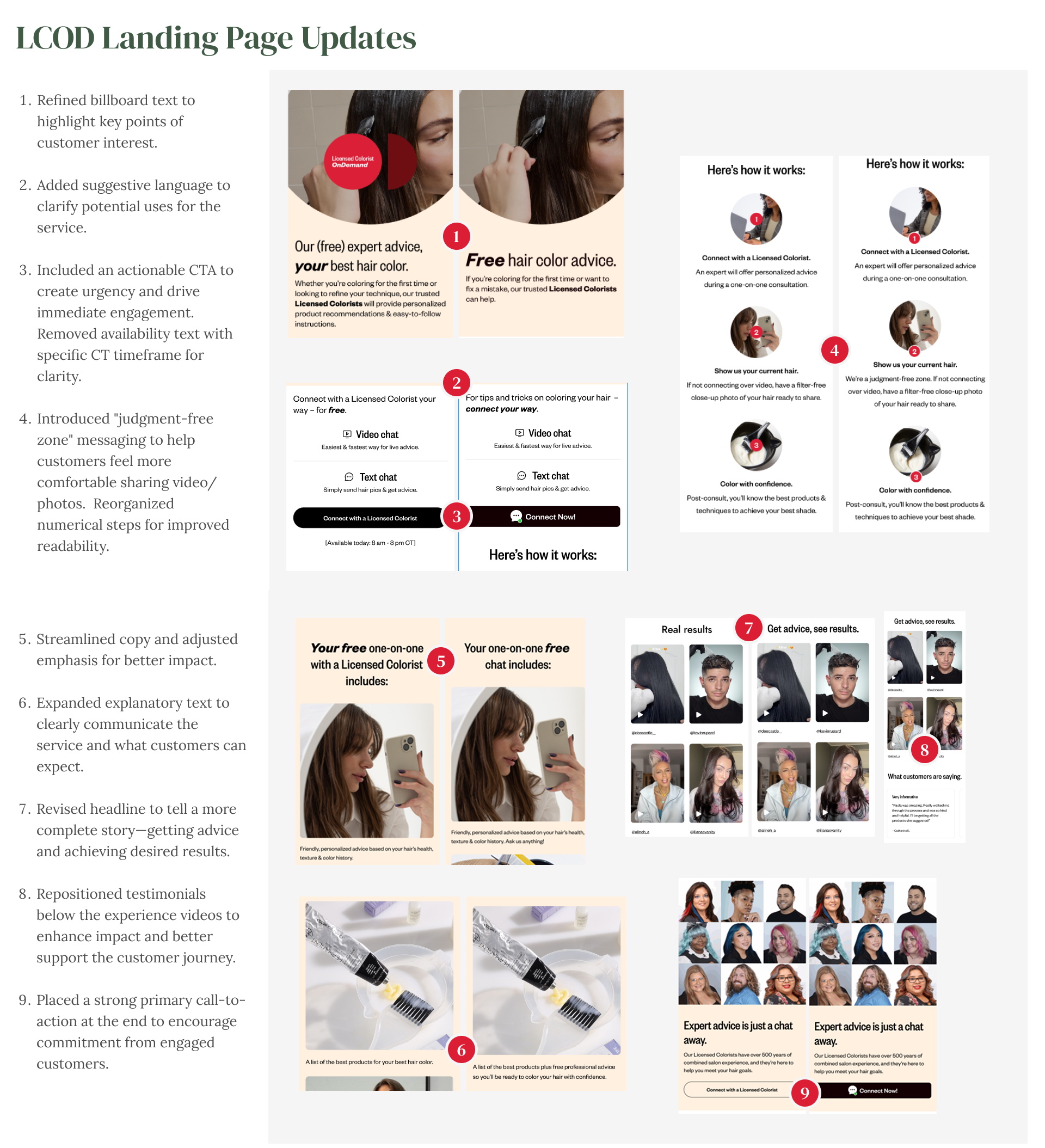 Copy optimization for video consultations